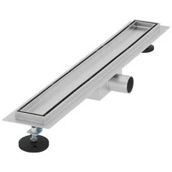 Luxebath Evacuation De Douche-Caniveau de Douche 60 cm 2en1 à Carreler, Argent, Acier Inoxydable