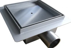 Bernstein Evacuation De Douche-Caniveau de douche en acier inoxydable S8 pour douche prêt à carreler - dimensions 15x15cm