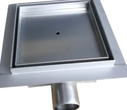 Bernstein Evacuation De Douche-Caniveau de douche en acier inoxydable S8 pour douche prêt à carreler - dimensions 15x15cm