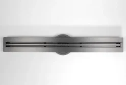 Bernstein Evacuation De Douche-Caniveau de douche en Acier inox avec Siphon évacuation, Drain de cabine de douche avec Filtre anti-odeurs, Métal, FlexM03, 80cm
