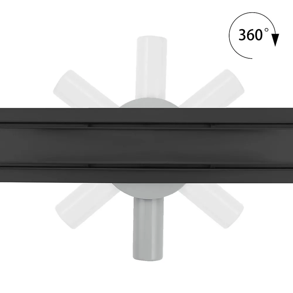 Saniverre Evacuation De Douche-Caniveau de douche 2en1 VINY L.80 cm, réversible à carreler ou inox noir + siphon 360, drainage 36l/min -