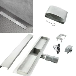Saniverre Evacuation De Douche-Caniveau de douche Italienne DALA inox L.70 cm anti-odeurs + filtre, drainage performant -