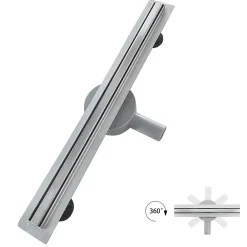Saniverre Caniveau de douche italienne étroit TIKA L.90 cm acier inoxydable avec siphon 360, drainage 36l/min