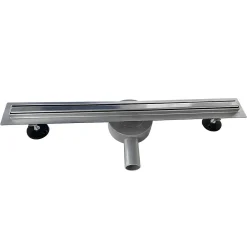 Saniverre Caniveau de douche italienne étroit TIKA L.90 cm acier inoxydable avec siphon 360, drainage 36l/min