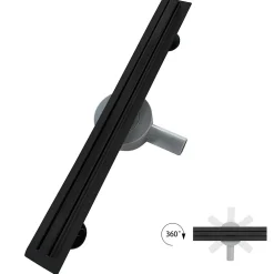 Saniverre Evacuation De Douche-Caniveau de douche italienne étroit TIKA L.70 cm acier inoxydable avec siphon 360, drainage 36l/min
