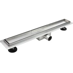 Saniverre Caniveau de douche Italienne 2en1 CELO L.110 cm à encastrer réversible à carreler ou inox -