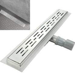 Saniverre Evacuation De Douche-Caniveau de douche L.120 cm JAZY design linéaire, inox, anti-odeurs, drainage élevé -
