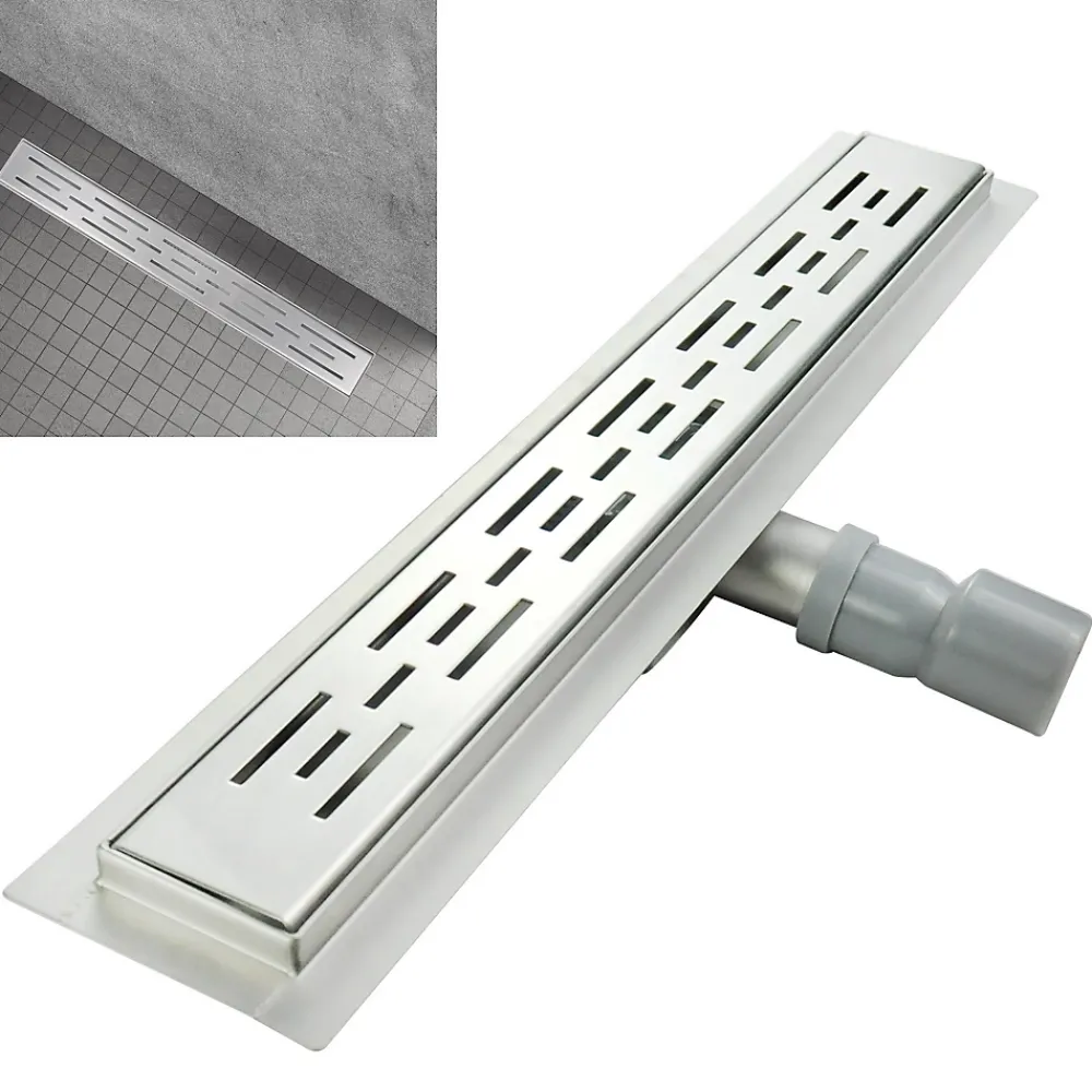 Saniverre Evacuation De Douche-Caniveau de douche L.120 cm JAZY design linéaire, inox, anti-odeurs, drainage élevé -
