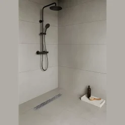 Saniverre Evacuation De Douche-Caniveau de douche L.120 cm JAZY design linéaire, inox, anti-odeurs, drainage élevé -