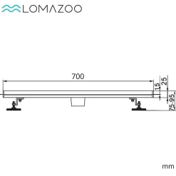 Lomazoo Evacuation De Douche-Caniveau De Douche Nilo - 70 Cm - Doré - Or