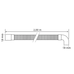 Somatherm for you Canne de vidange pour machine à laver 2m avec sortie horizontale Somatherm