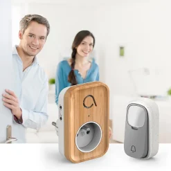 Avidsen Carillon sans fil sans pile branchement sur prise 230 V technologie Kinétic Bamboo Plug - - 102513