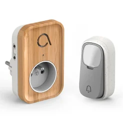 Avidsen Carillon sans fil sans pile branchement sur prise 230 V technologie Kinétic Bamboo Plug - - 102513