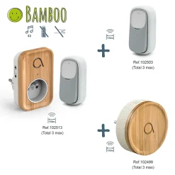 Avidsen Carillon sans fil sans pile branchement sur prise 230 V technologie Kinétic Bamboo Plug - - 102513