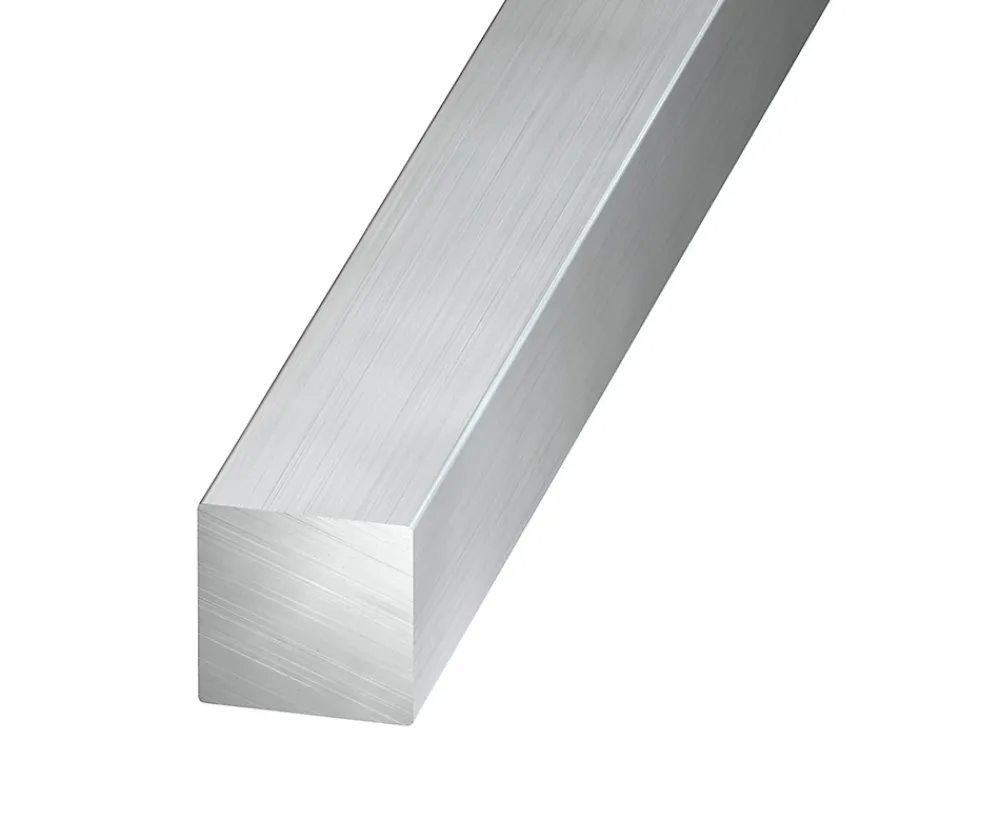 Carré aluminium brut 6 x 6 mm, 1 m Argent