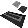 MonsterShop Patin, Feutre Et Embout-Carrelage de Sol Ventilé Pour Garage Avec Bordure (90 x Noir & 30 Gris)