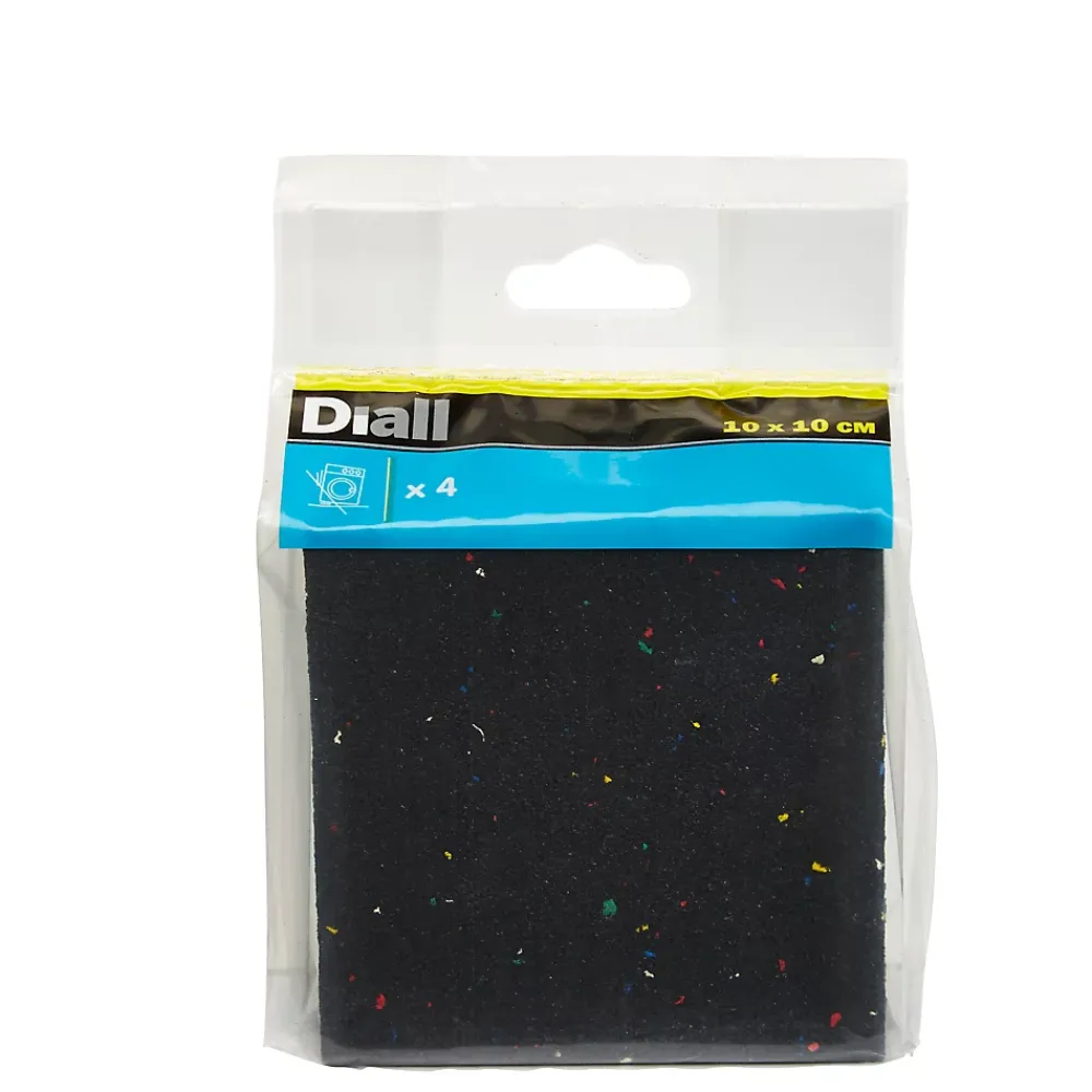 Diall Carré mousse 10 x 10 x 1,5 cm x4, noir