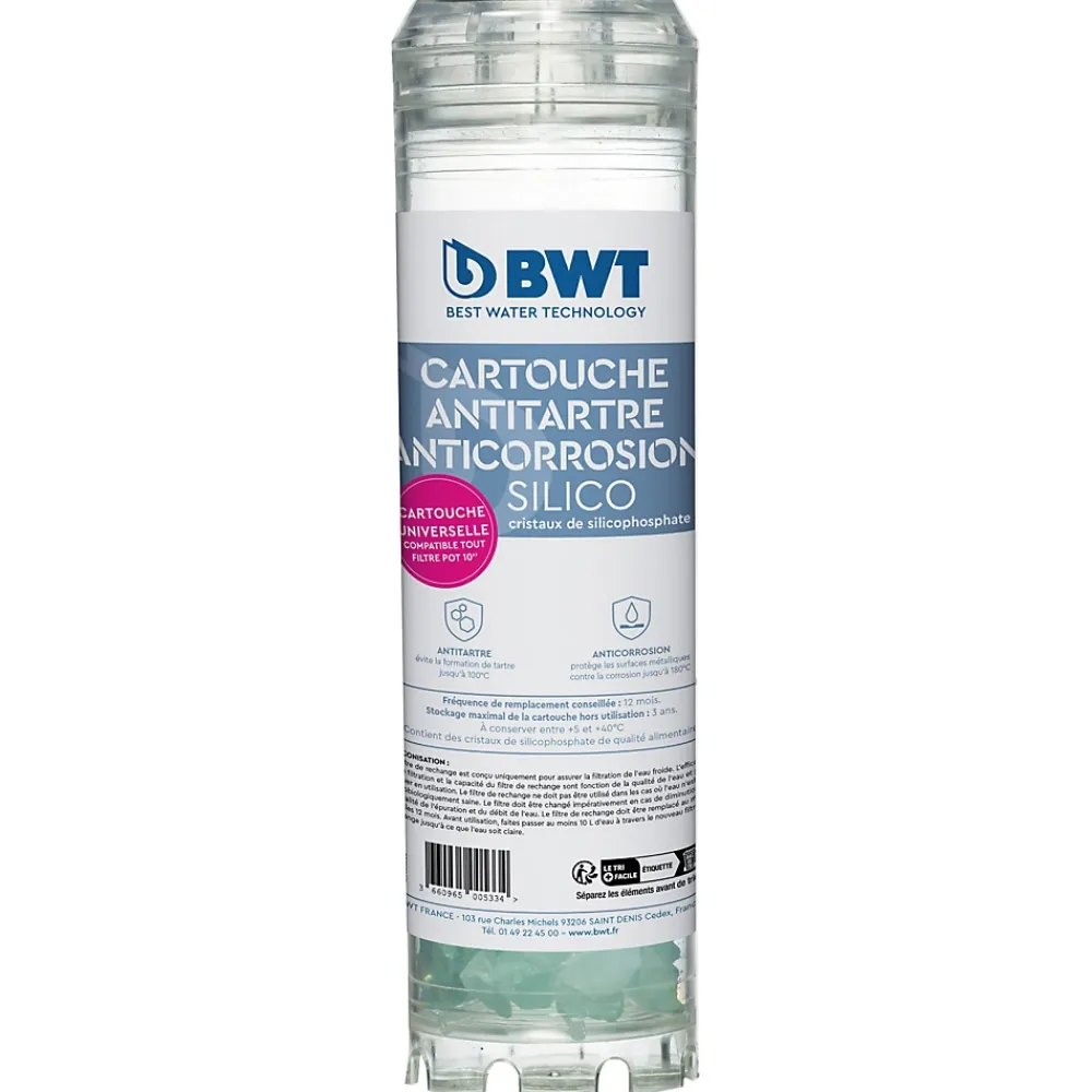 BWT Filtre Anti Calcaire-Cartouche Antitartre Anticorrosion Silico - Cartouche Filtre à Eau