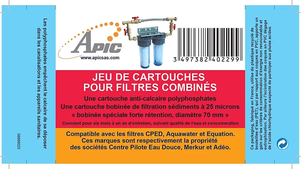 Apic Cartouche 1x anticalcaire + 1 x 25 microns