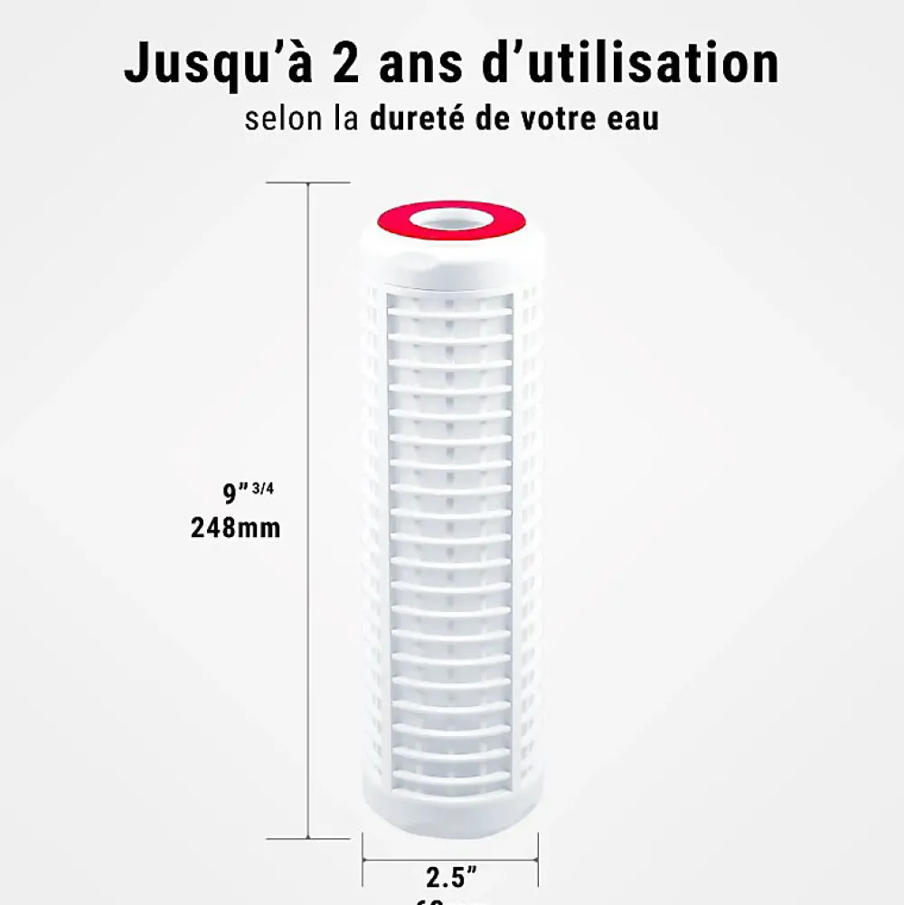 Sinea Filtre Anti Calcaire-Cartouche filtrante lavable 9''3/4 en polyamide filtre à eau sous évier - 250 µm