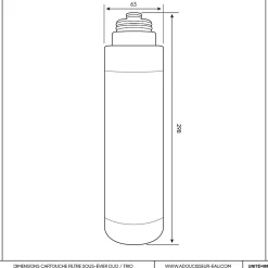 Toodo Cartouche Filtre Charbon Actif Argent Ft88 Pour Filtre Sous évier Duo Et Trio Uf