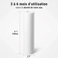 Sinea Filtre Anti Calcaire-Cartouches anti-sédiments 9' 3/4 lot de 5 filtre à eau sous évier - 20 µm