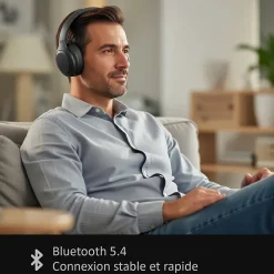 Kyf Casque Audio portable Bluetooth ANC Réduction active de bruit