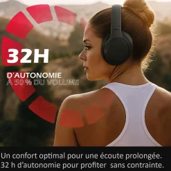 Kyf Casque Audio portable Bluetooth ANC Réduction active de bruit