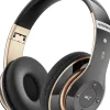 Vendos85 Casque Bluetooth sans Fil 40 Heures avec Microphone HD Intégré or noir