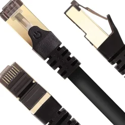 Duronic CAT8 BK 1m Câble Ethernet SFTP 2000MHz Transmission de données 40Gb Réseau LAN Internet Connecteurs en or RJ45
