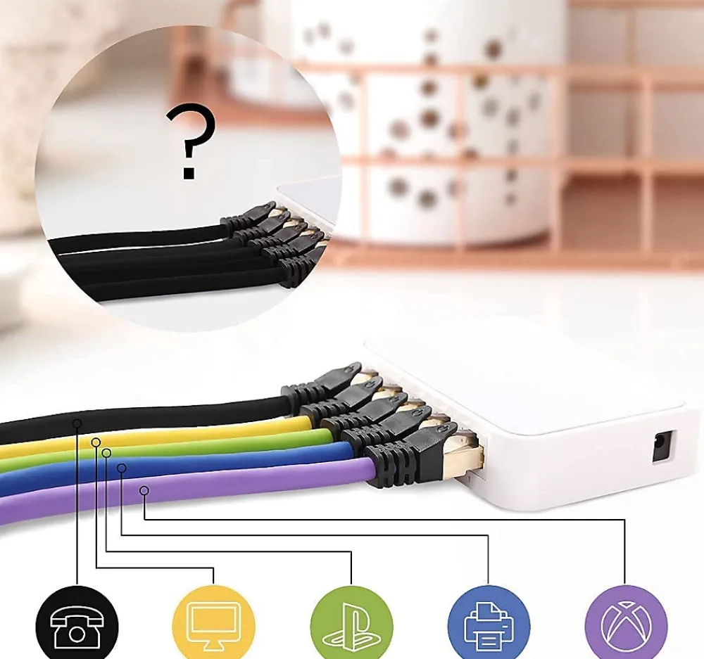 Duronic CAT8 BK 1m Câble Ethernet SFTP 2000MHz Transmission de données 40Gb Réseau LAN Internet Connecteurs en or RJ45