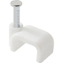 Diall 100 cavaliers plats en nylon pour câble de 2 x 0,75 mm² blanc