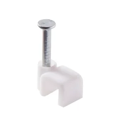 Diall 25 cavaliers pour câble électrique 2 fils 4 mm blanc