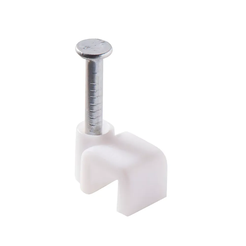 Diall 25 cavaliers pour câble électrique 2 fils 4 mm blanc