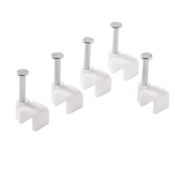 Diall 25 cavaliers pour câble électrique 2 fils 4 mm blanc