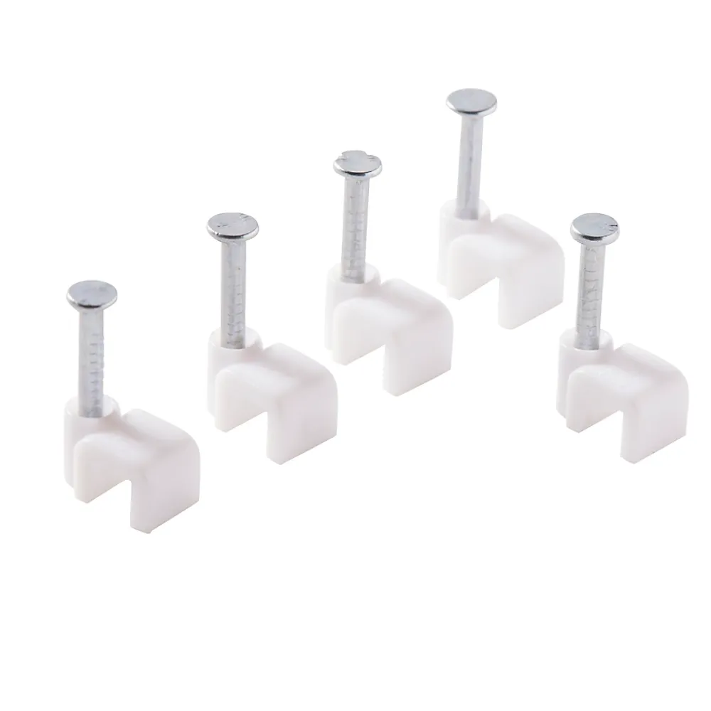 Diall 25 cavaliers pour câble électrique 2 fils 4 mm blanc