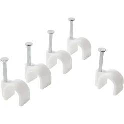 Diall Fixation Et Raccordement Du Câble-25 cavaliers ronds en nylon ø 8 à 9 mm blanc