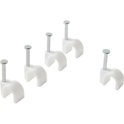 Diall Fixation Et Raccordement Du Câble-100 cavaliers ronds en nylon ø 7 mm blanc