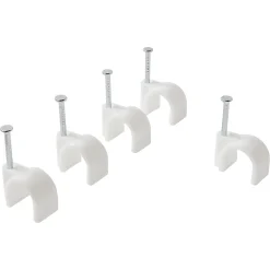 Diall Fixation Et Raccordement Du Câble-25 cavaliers ronds en nylon ø 10 à 11 mm blanc