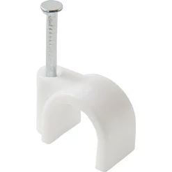 Diall Fixation Et Raccordement Du Câble-25 cavaliers ronds en nylon ø 10 à 11 mm blanc