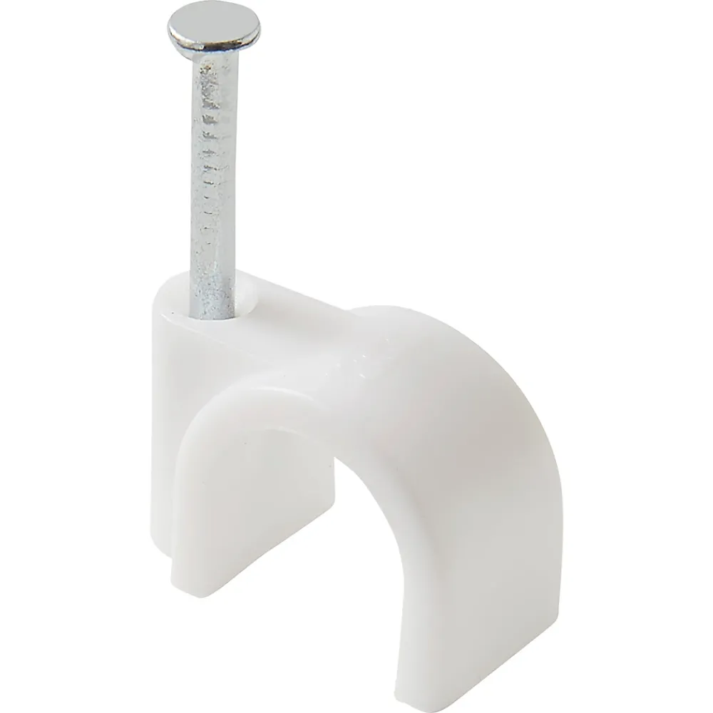 Diall Fixation Et Raccordement Du Câble-25 cavaliers ronds en nylon ø 10 à 11 mm blanc
