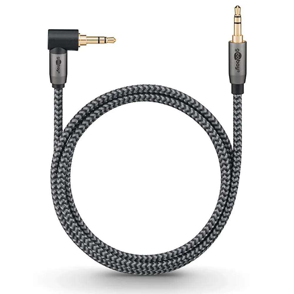 Goobay Câble Et Connectique Audio-Câble audio jack 3.5 coudé gold 5 mètres
