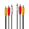 Lindy Câble Et Connectique Audio-Câble audio vidéo 3 x RCA 2 mètres