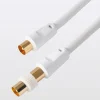 Blyss Câble coaxial blanc 17 VATC plaqué or M/F + adaptateur M/M L.1,5 m
