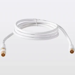 Blyss Câble coaxial blanc 17 VATC plaqué or M/F + adaptateur M/M L.1,5 m