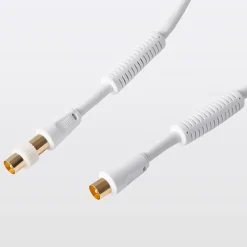 Blyss Câble Et Connectique Tv-Câble coaxial Mâle / Femelle + adaptateur Mâle / Mâle blanc Or, 10 m
