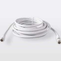 Blyss Câble Et Connectique Tv-Câble coaxial Mâle / Femelle + adaptateur Mâle / Mâle blanc , 5 m