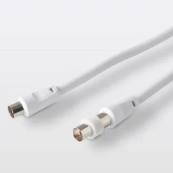 Blyss Câble coaxial Mâle / Femelle + adaptateur Mâle / Mâle blanc , 3 m