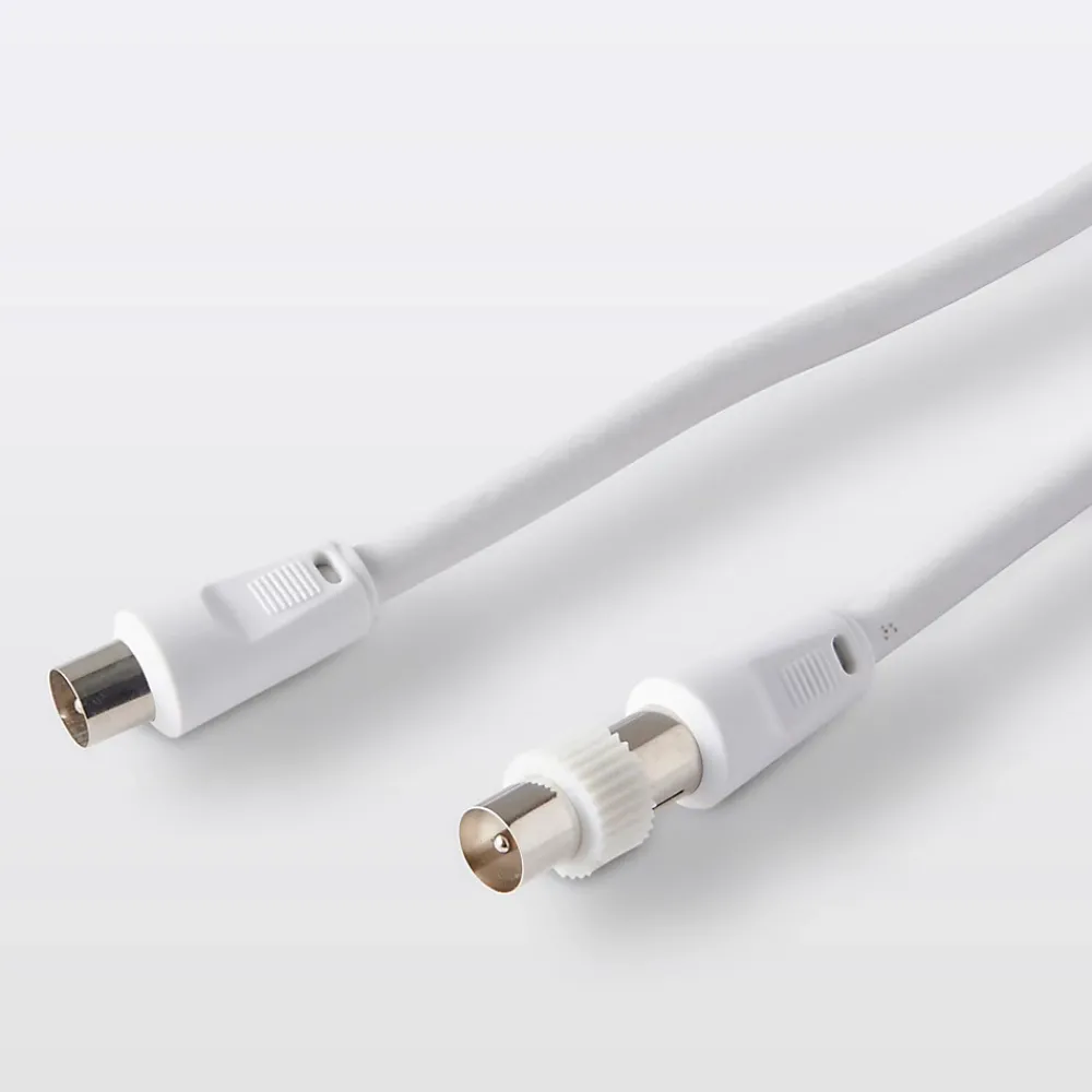 Blyss Câble coaxial Mâle / Femelle + adaptateur Mâle / Mâle blanc , 3 m