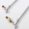 Blyss Câble coaxial Mâle / Femelle + adaptateur Mâle / Mâle coudé blanc Or, 1.5 m